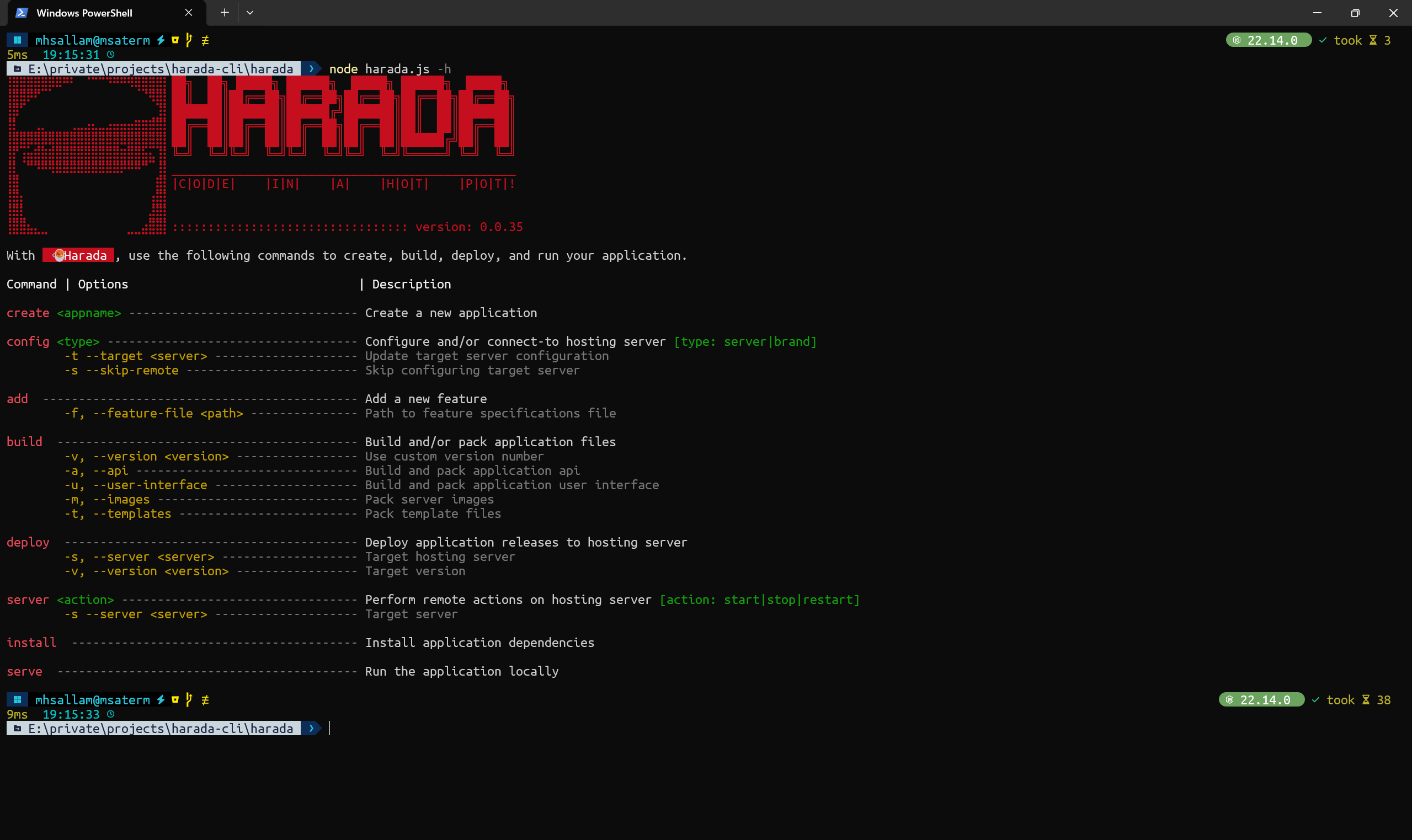 HARADA – CLI for Building Applications